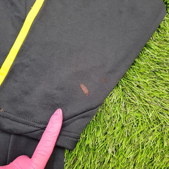 ADIDAS Trefoil 1/4 Zip Jacket Large 22x28 Navy Yellow Trim - Picture 6 of 16